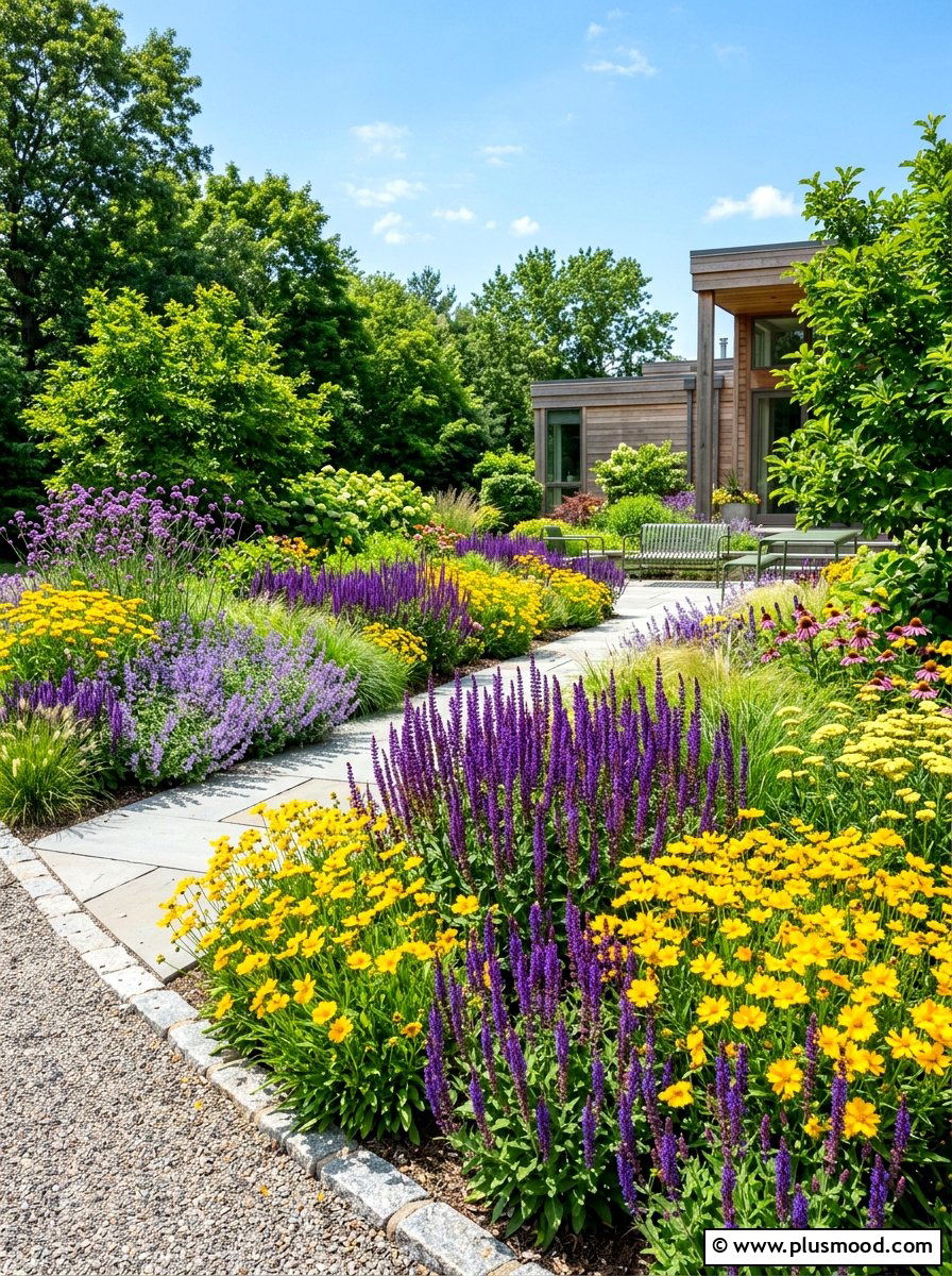 Yellow and purple garden - 25 summer garden color ideas