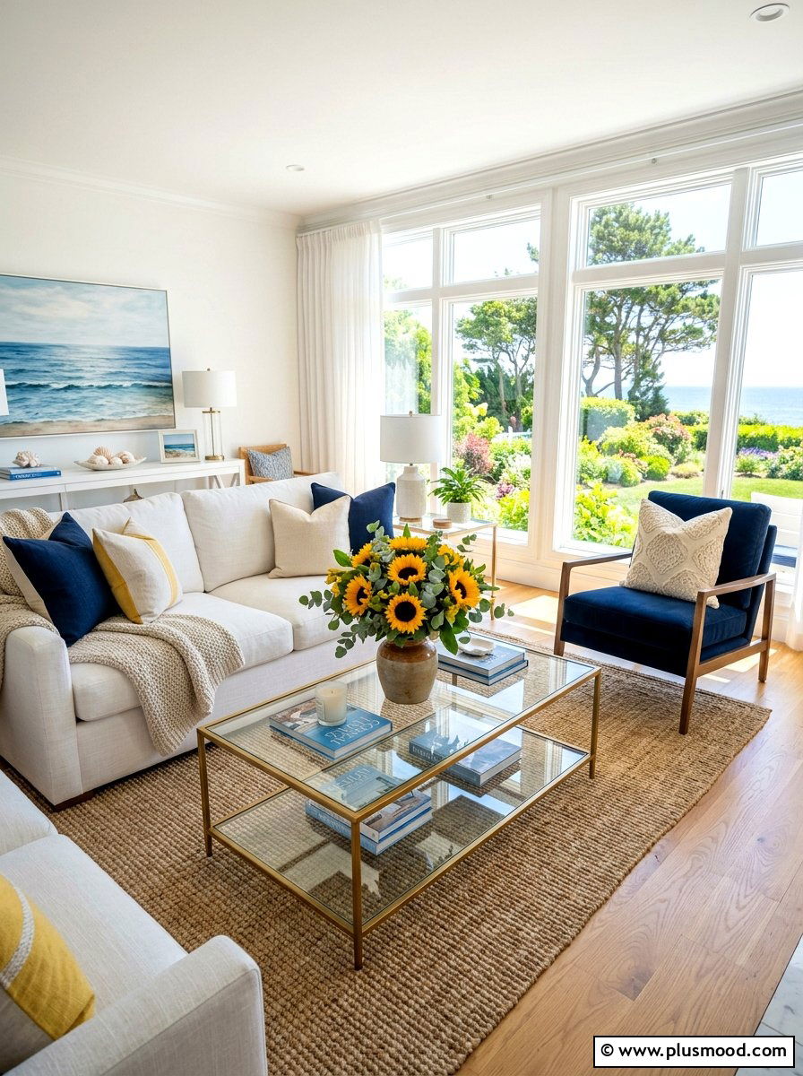 Yellow sunflower bouquet - 25 summer floral decor ideas for living room