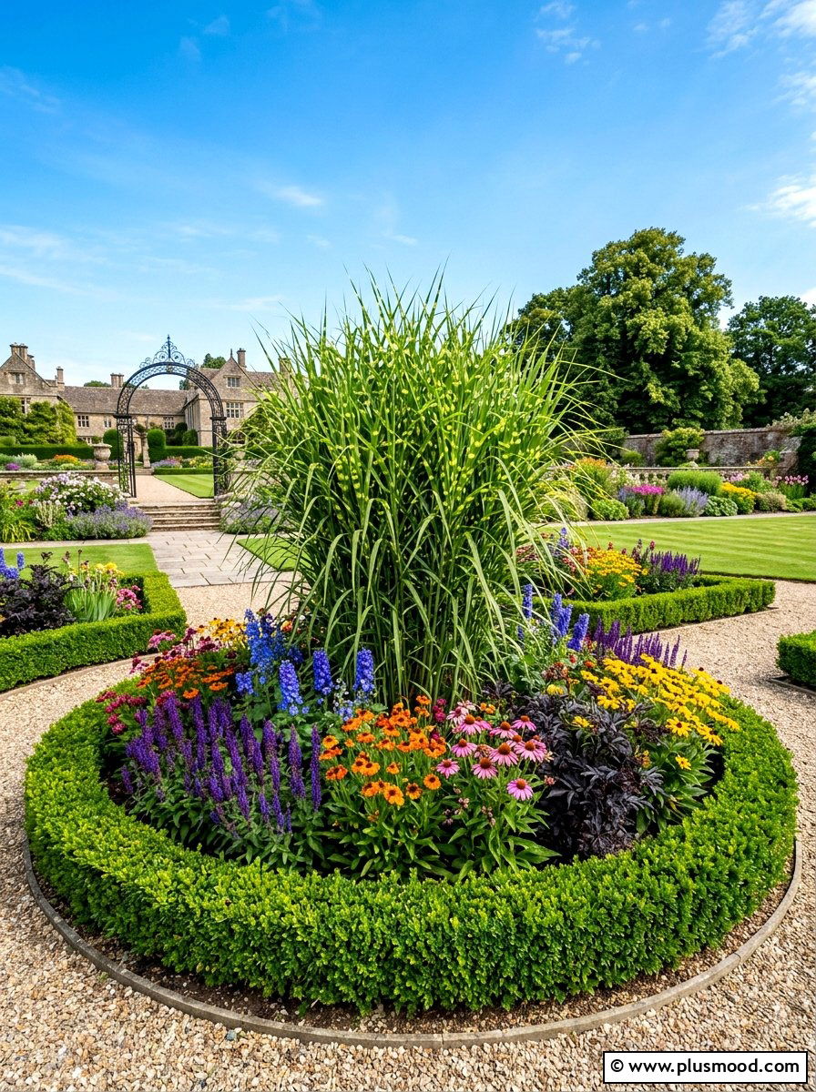 Zebra Grass Focal Point - 25 summer ornamental grass landscaping ideas