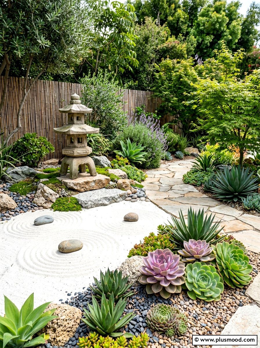 Zen Backyard Succulent Retreat - 25 small backyard ideas with succulent garden