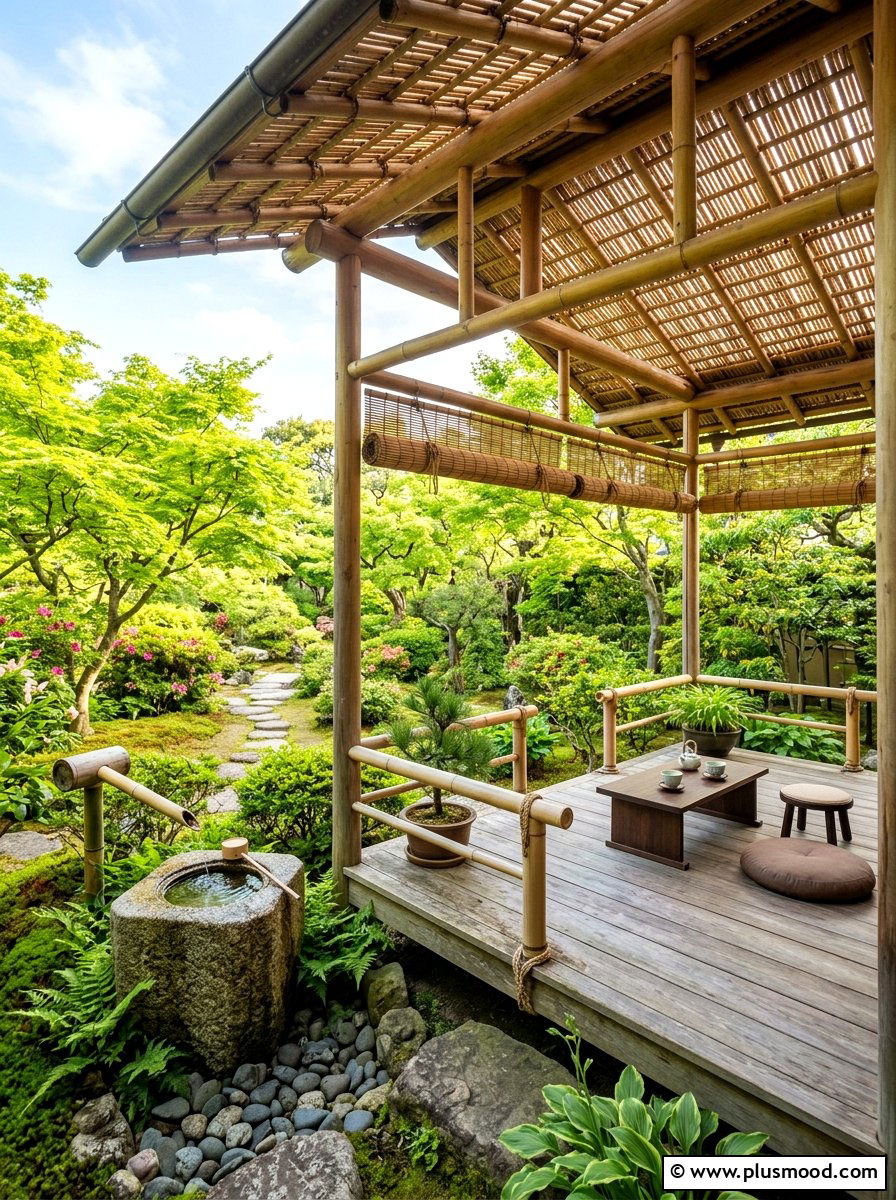 Zen Bamboo Covered Deck - 25 summer covered patio ideas