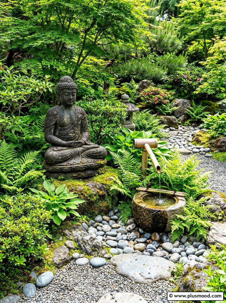 Zen Buddha Garden Statue - 25 summer garden statue ideas