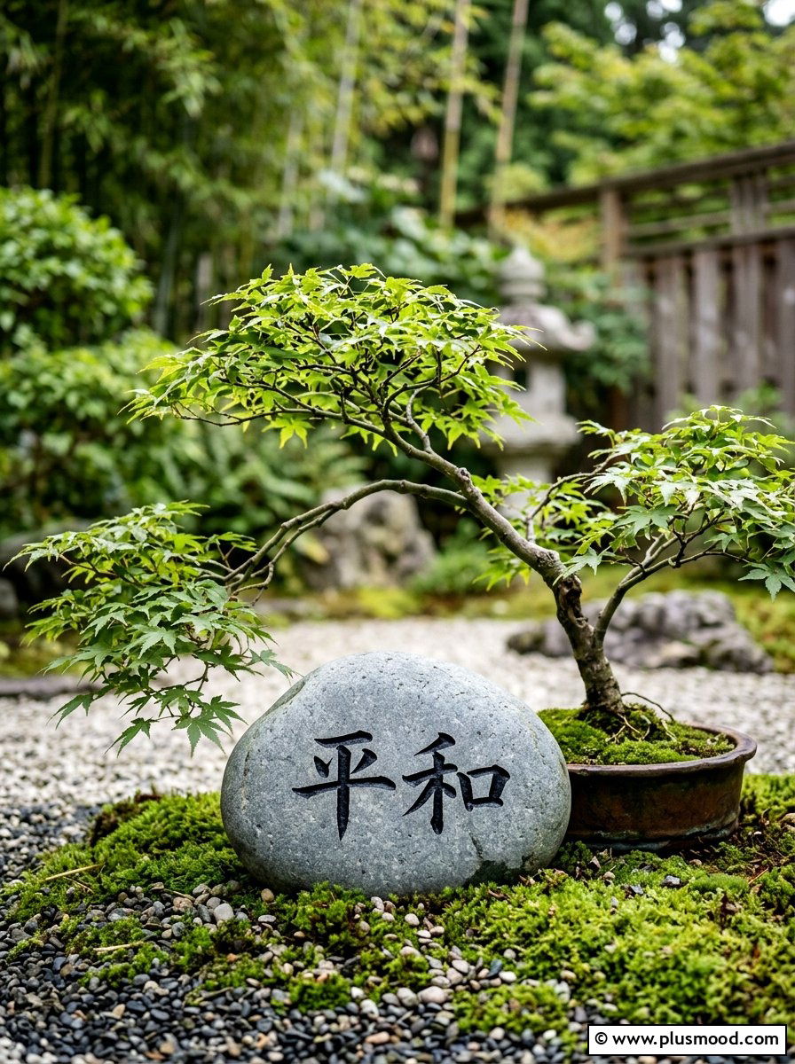 Zen Calligraphy Stones - 25 painted rock ideas for zen garden