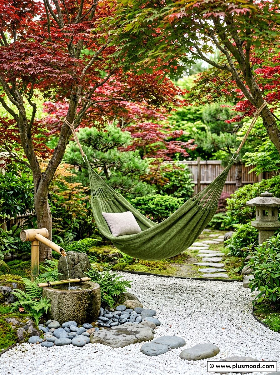 Zen Garden Hammock - 25 summer backyard hammock ideas