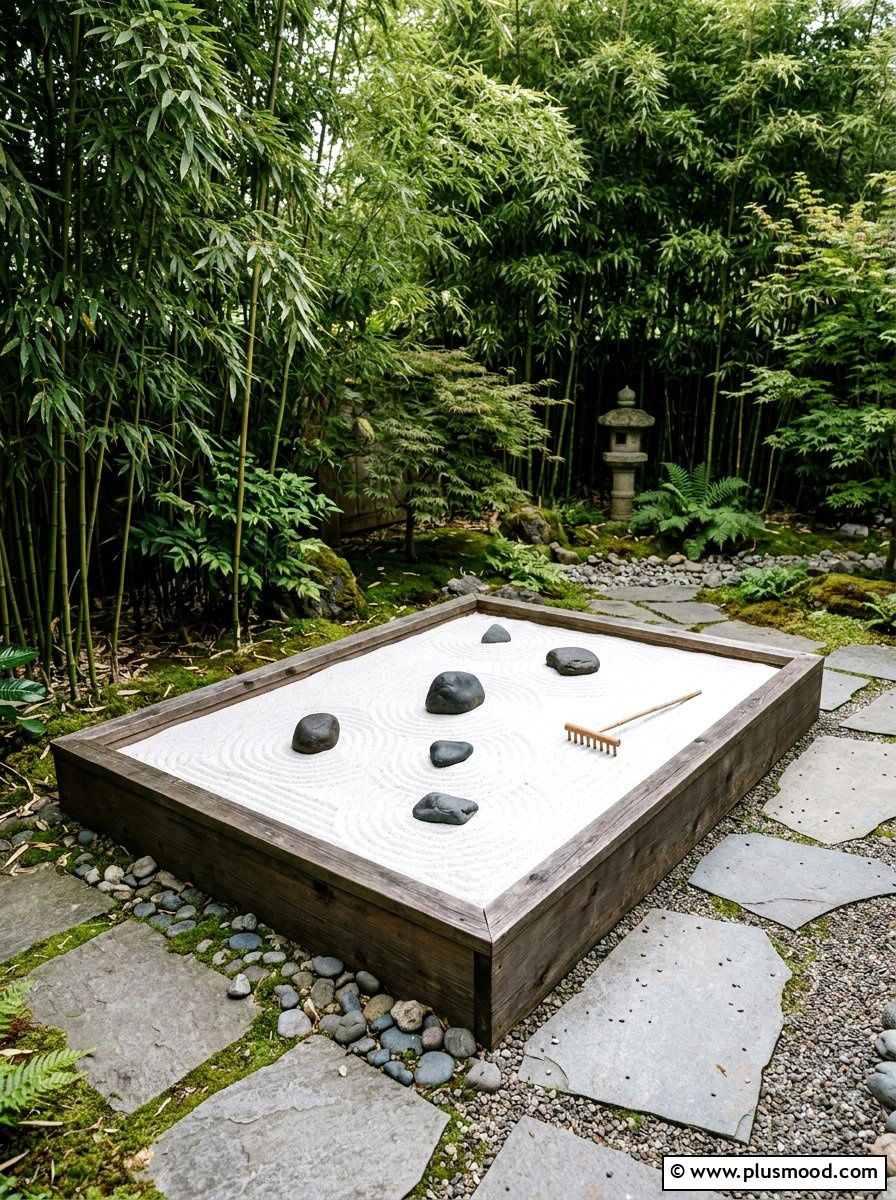 Zen Garden Sandbox - 25 small backyard ideas with sandbox