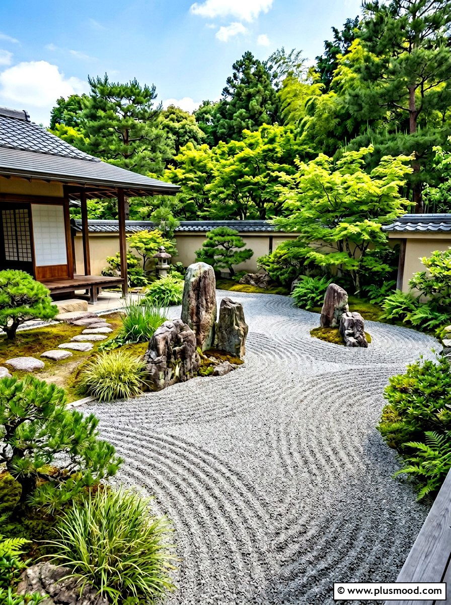 Zen Gravel Garden - 25 summer drought tolerant garden ideas
