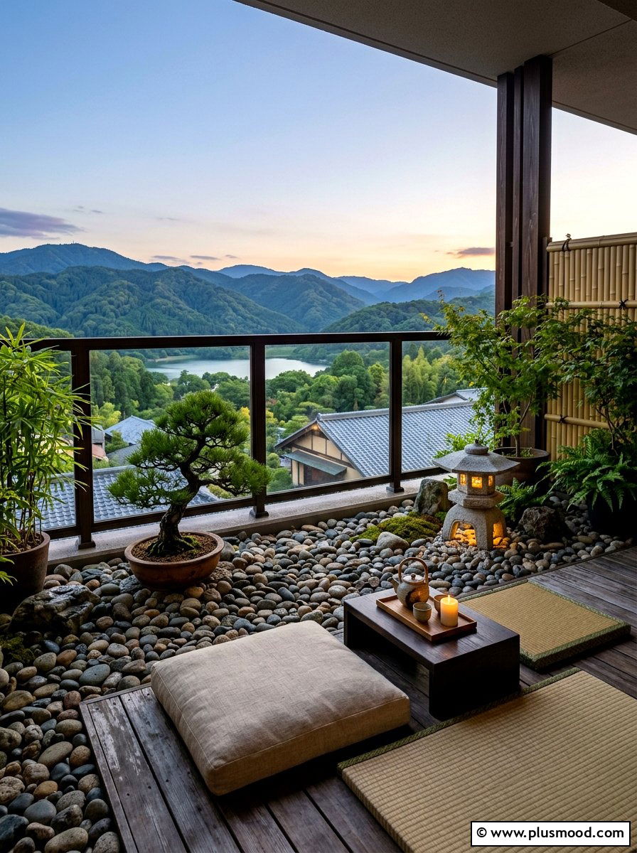 Zen Inspired Balcony Sanctuary - 25 summer minimal balcony ideas