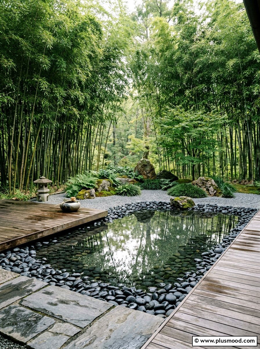 Zen Pool Garden With Bamboo - 25 pool landscaping ideas for Texas homes