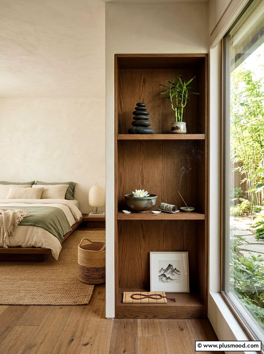 Zen Stone Bedroom Shelf - 25 summer bedroom shelf decor ideas