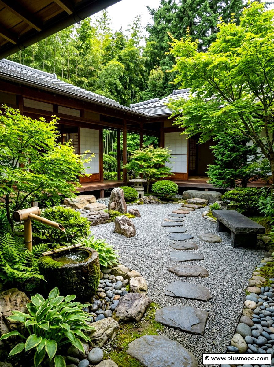 Zen Style Patio - 25 summer uncovered patio ideas