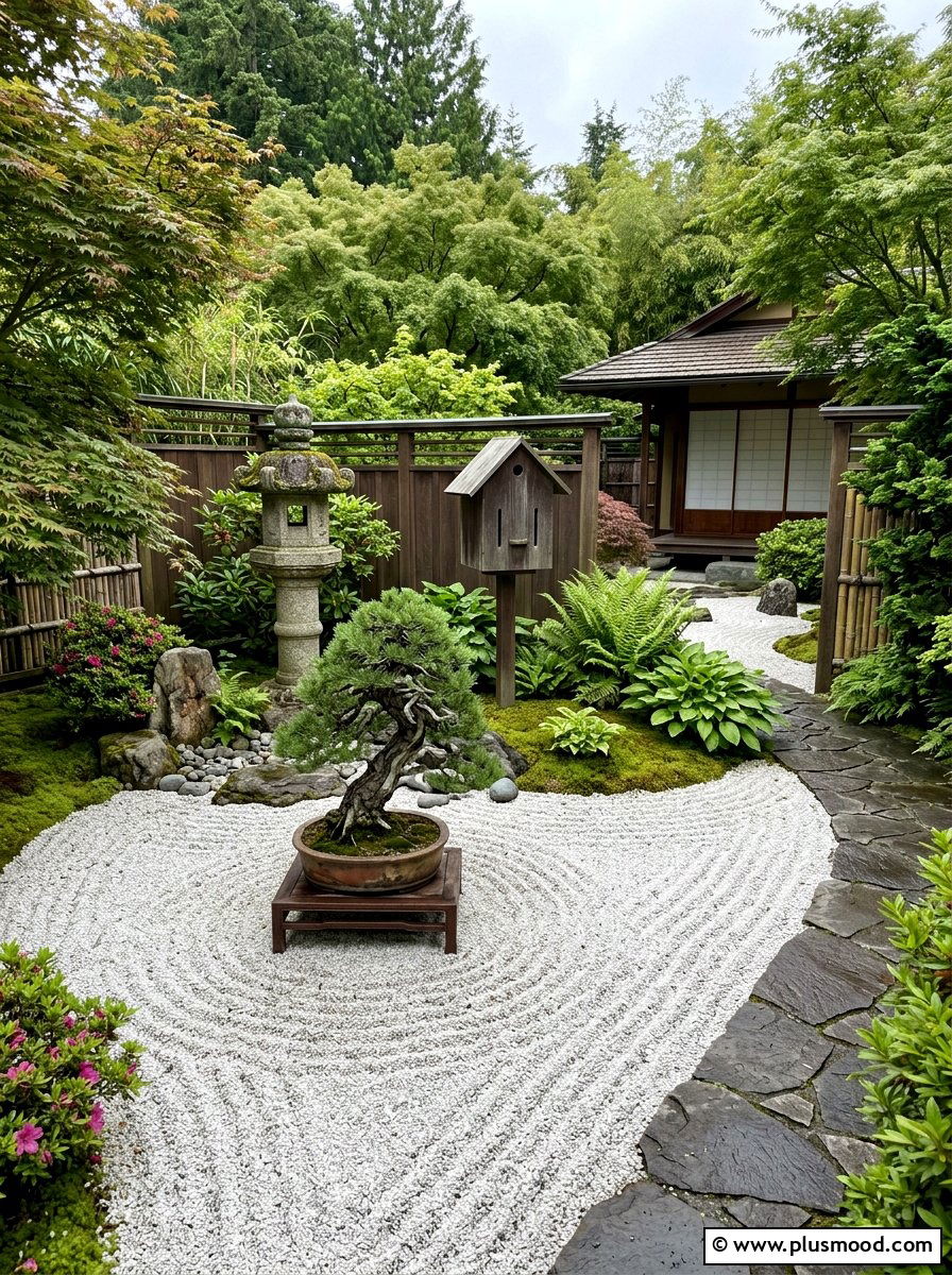 Zen garden space - 25 small backyard ideas with butterfly house