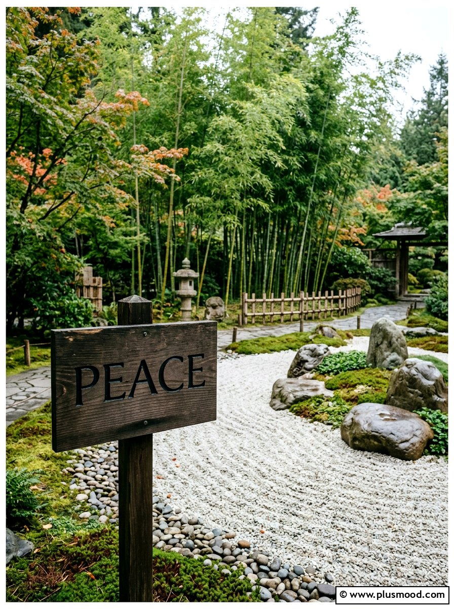 Zen garden wooden sign - 25 outdoor garden decor ideas with wood signs