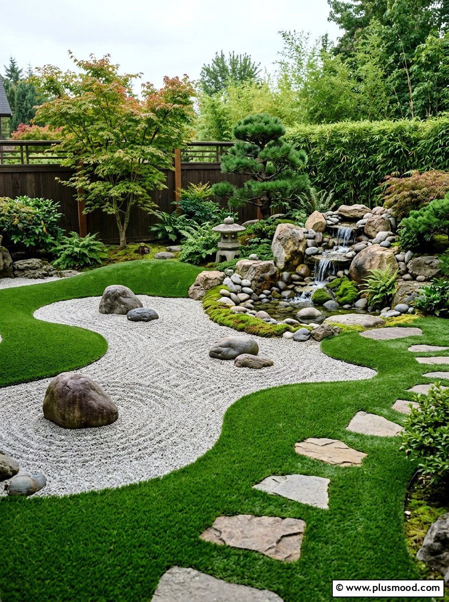Zen pool garden with artificial grass - 25 pool landscaping ideas with artificial turf