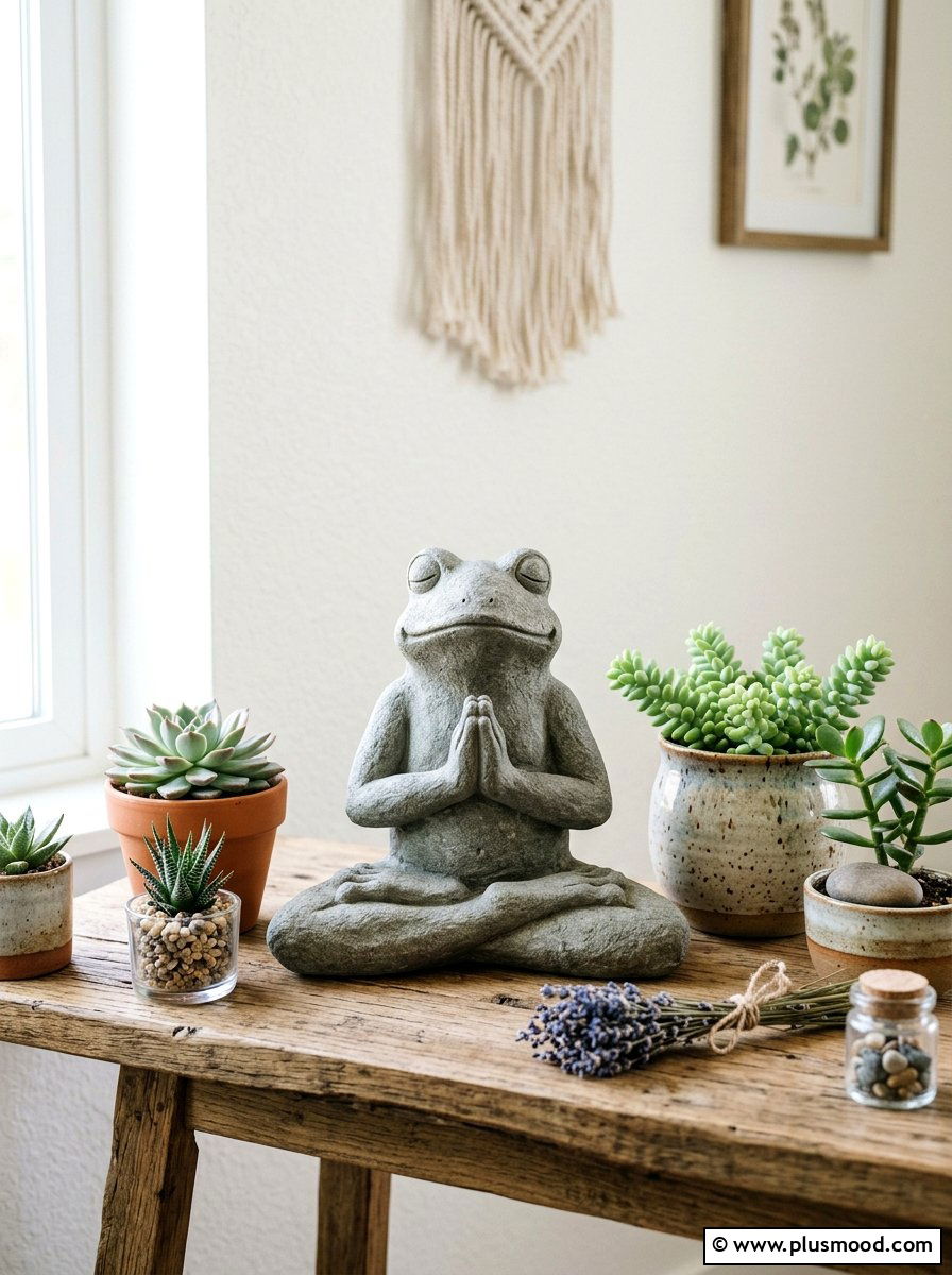 Zen yoga frog rock - 25 painted rock ideas with frog art