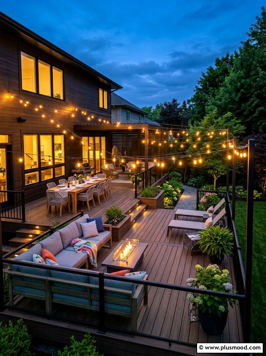 Zig zag patio lights - 25 summer patio ideas with string lights