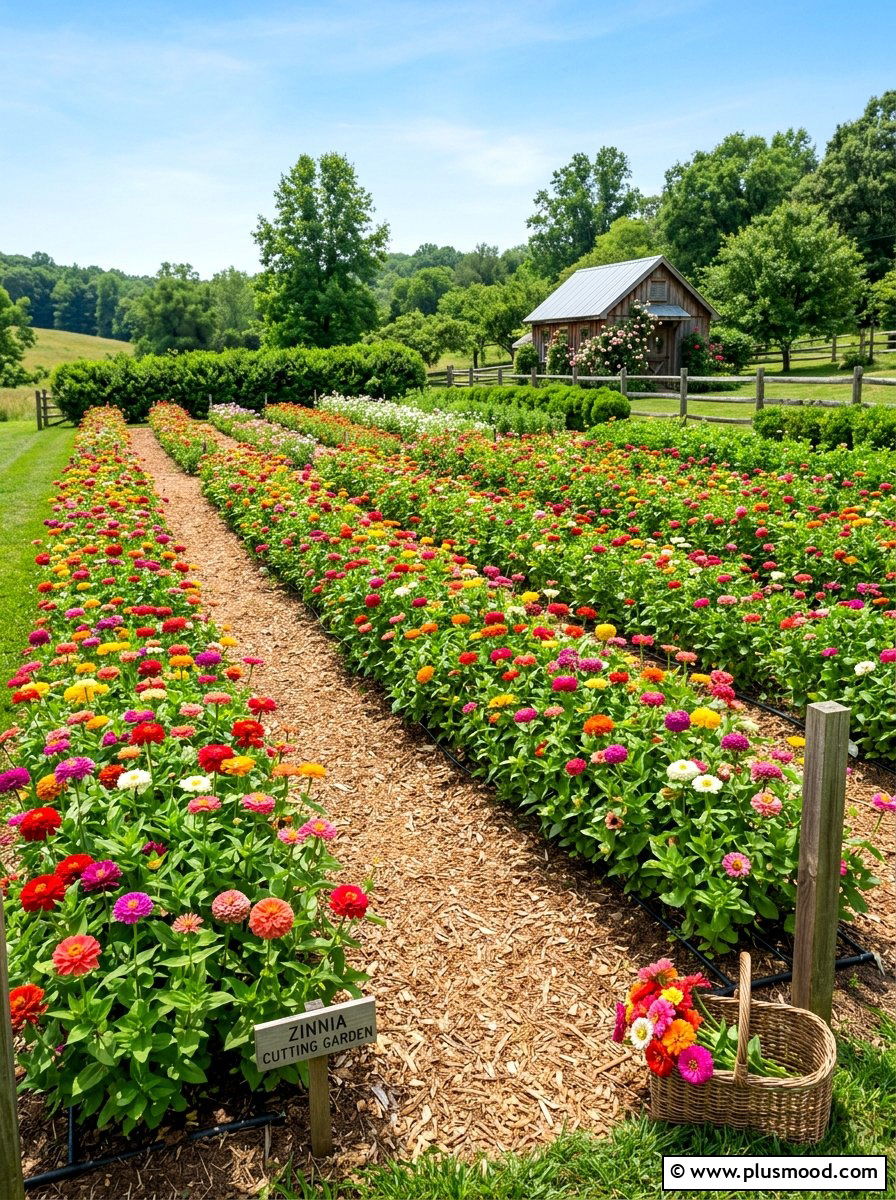 Zinnia Cutting Garden - 25 summer flower garden ideas