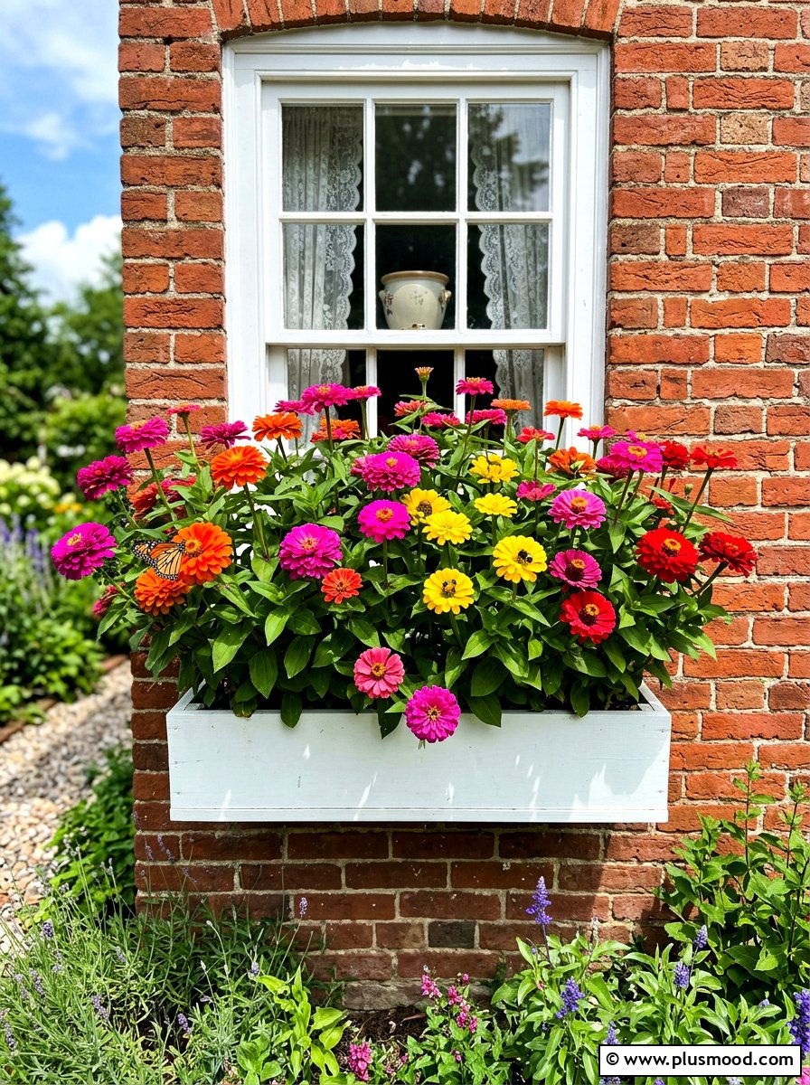 Zinnia Window Box - 25 summer window box ideas for curb appeal