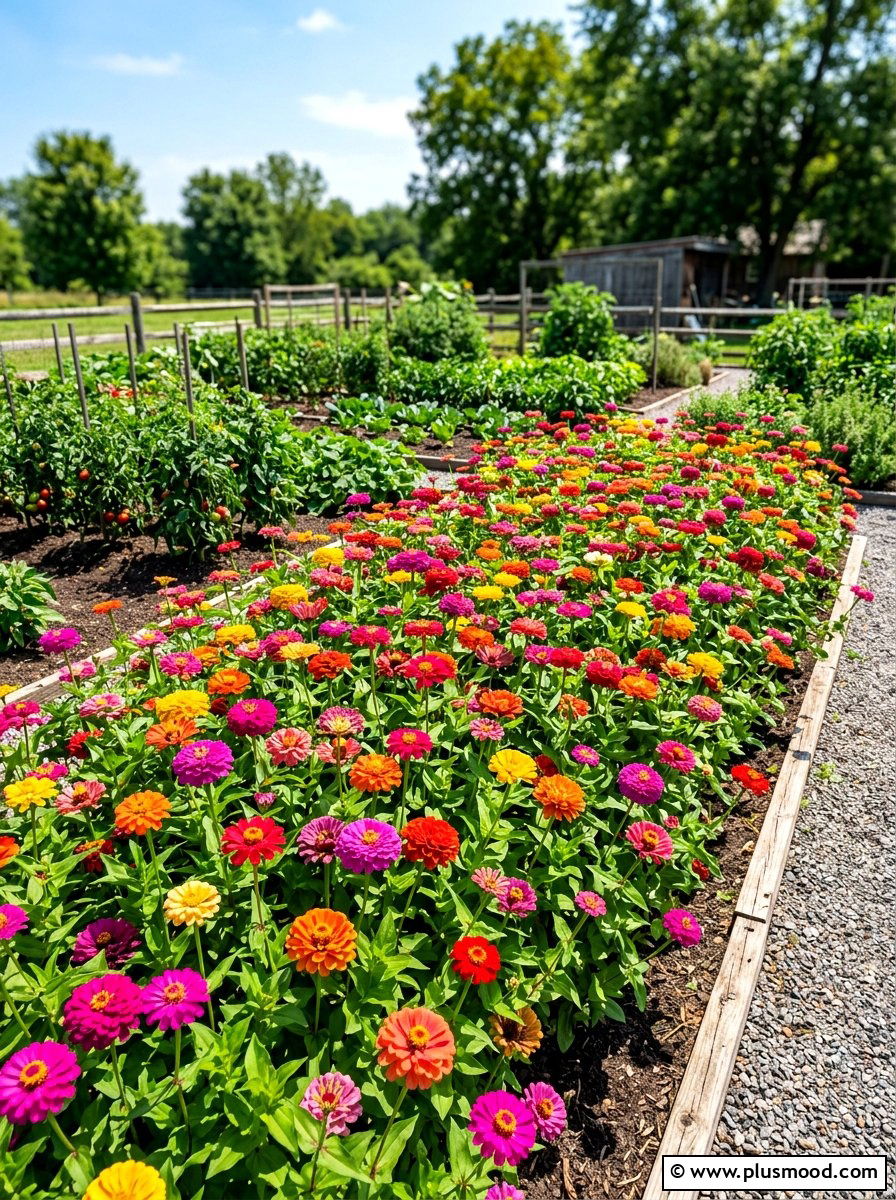 Zinnia flower patch - 25 summer hummingbird garden ideas